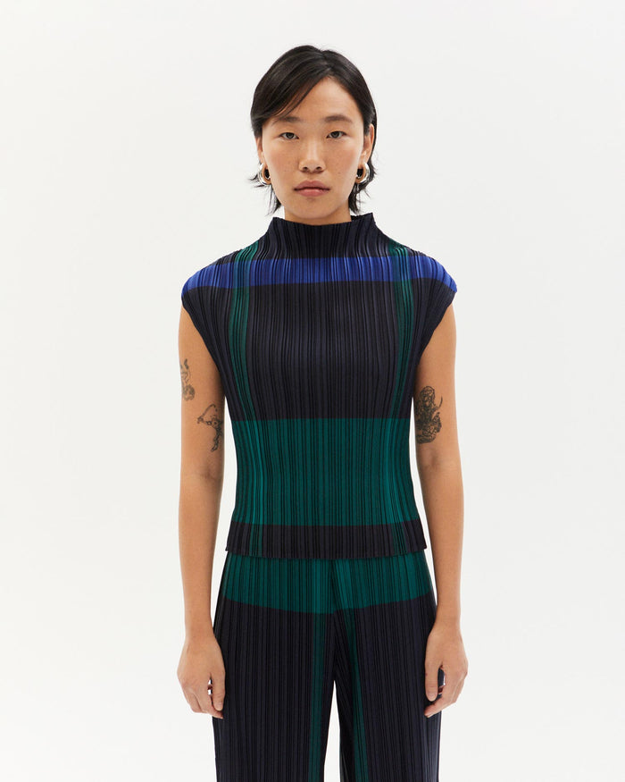 thinking mu Top multicolor plisado Maddox