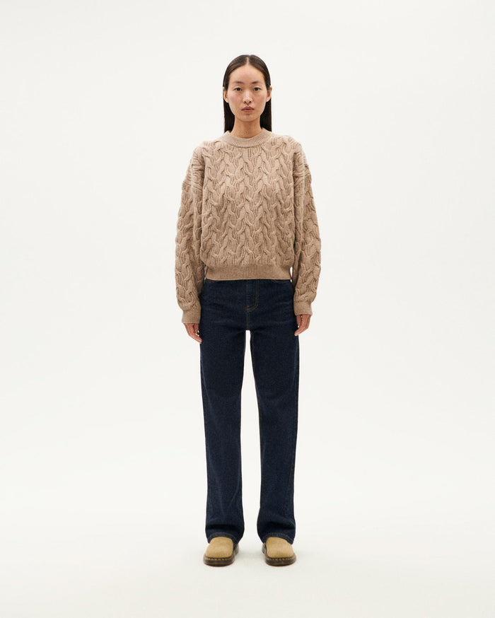 thinking mu Jersey beige trenzado lana Carmen Precio de fábrica