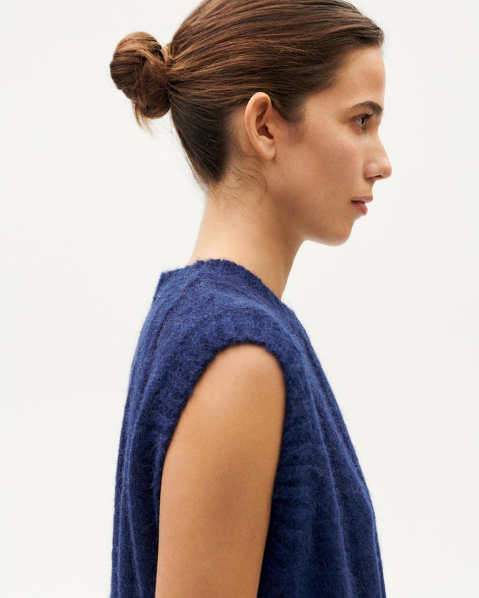 thinking mu Chaleco azul lana alpaca Kelly Solo hoy