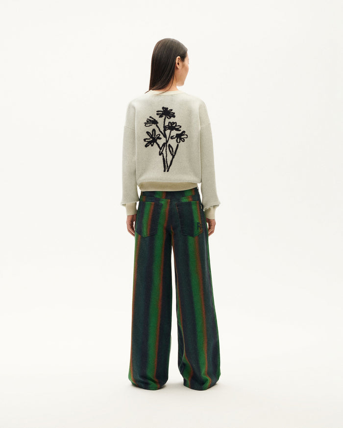 thinking mu Jersey crudo lana merino flowers Philis Tienda de fábrica