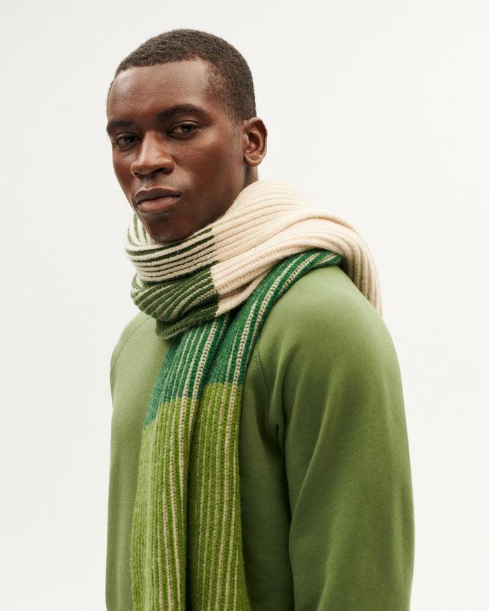 thinking mu Bufanda verde lana central Ghede