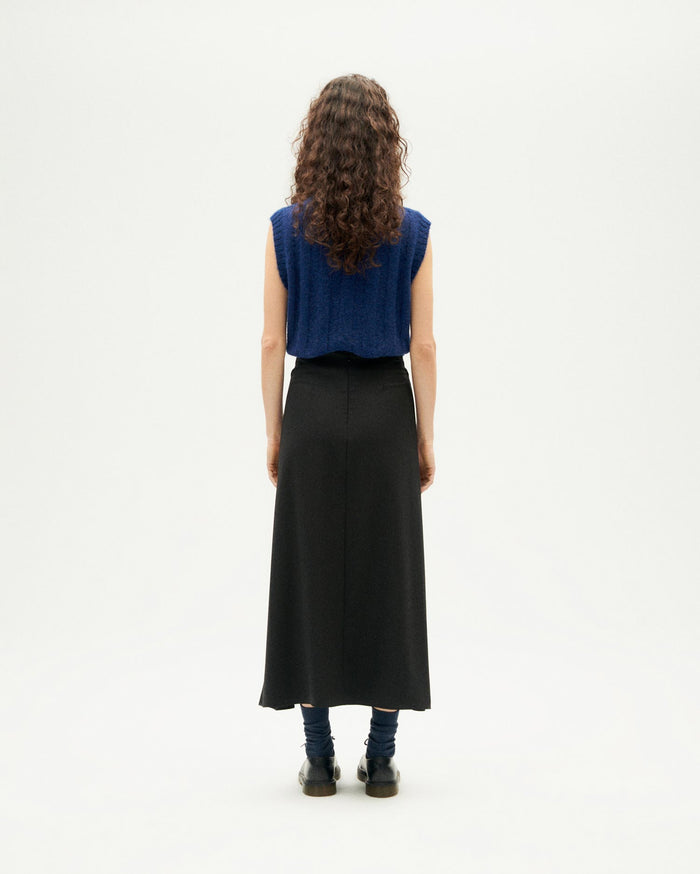 thinking mu Falda negra lana Marty Ofertas de temporada