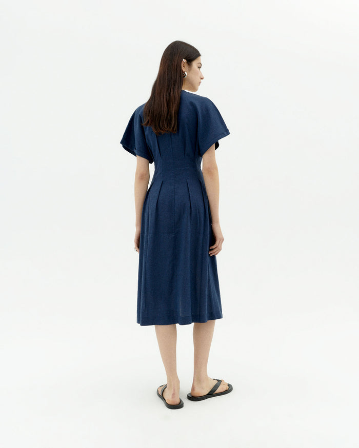 thinking mu Vestido navy hemp Laura Liquidación