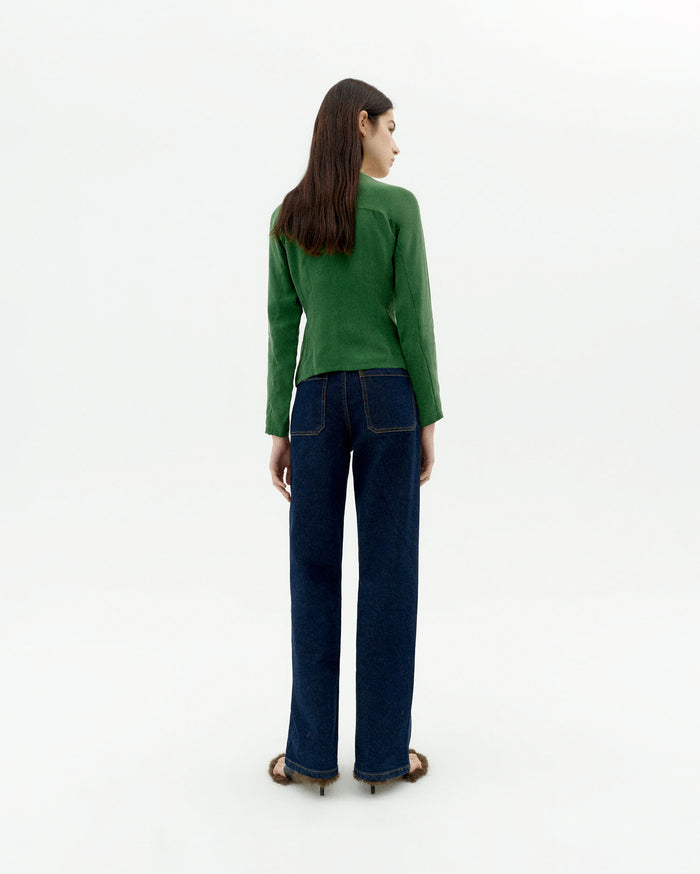 thinking mu Blusa verde cupro Briana Oferta especial de fábrica
