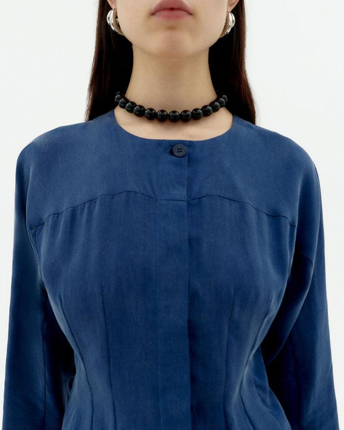 thinking mu Blusa azul cupro Briana Promoción trimestral
