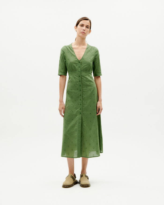 thinking mu Vestido verde cactus Camelia Rebajas de fin de temporada