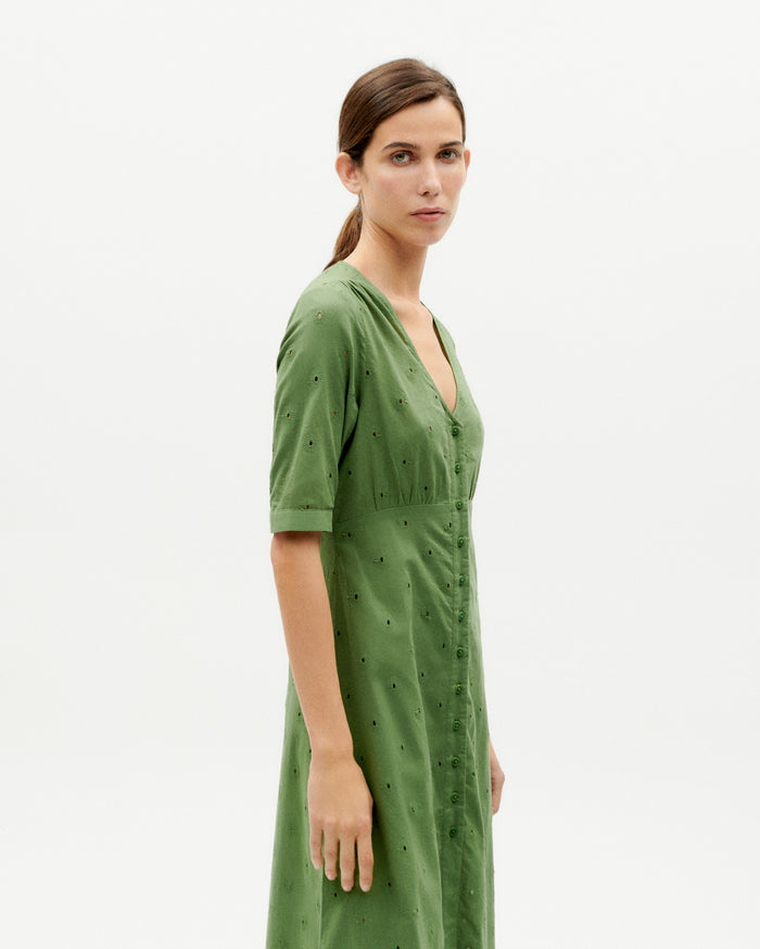 thinking mu Vestido verde cactus Camelia Rebajas de fin de temporada