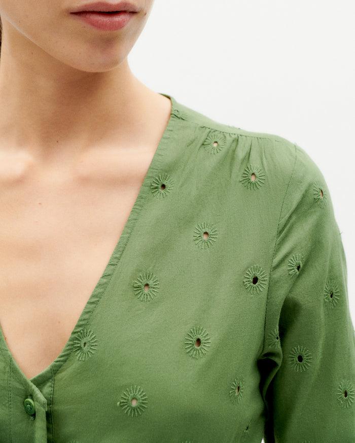 thinking mu Vestido verde cactus Camelia Rebajas de fin de temporada