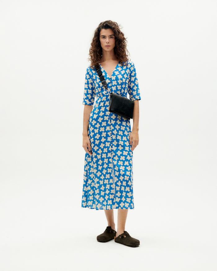 thinking mu Vestido azul small butterfly Camelia Precio ultrabajo