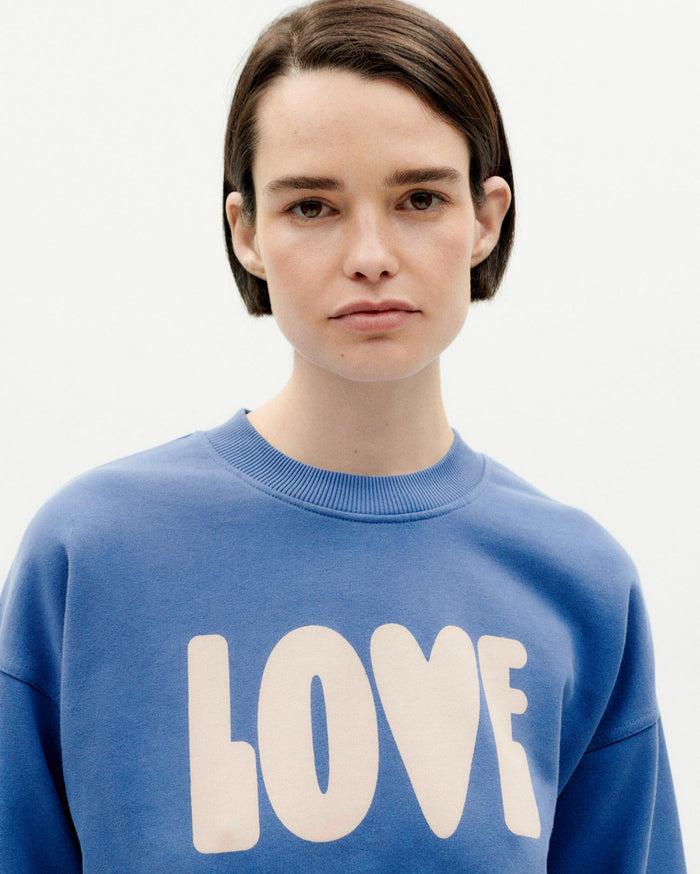 thinking mu Sudadera azul love Ventas relámpago