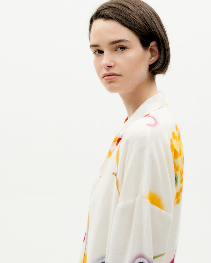 thinking mu Blusa blanca Feuz day Margaret Liquidación