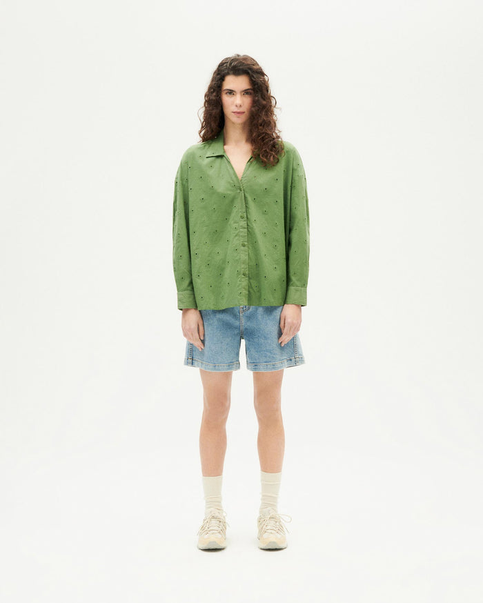 thinking mu Blusa verde cactus Margaret Mejor oferta
