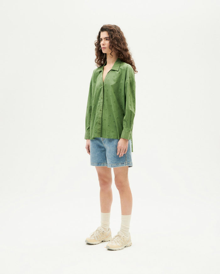 thinking mu Blusa verde cactus Margaret Mejor oferta