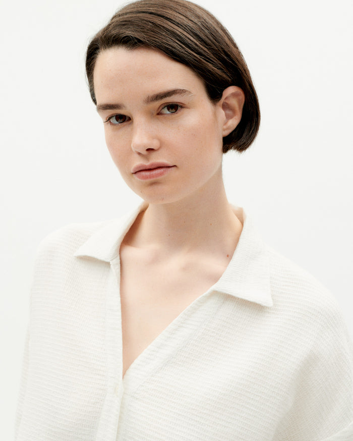 thinking mu Blusa blanca Margaret Rebajas online