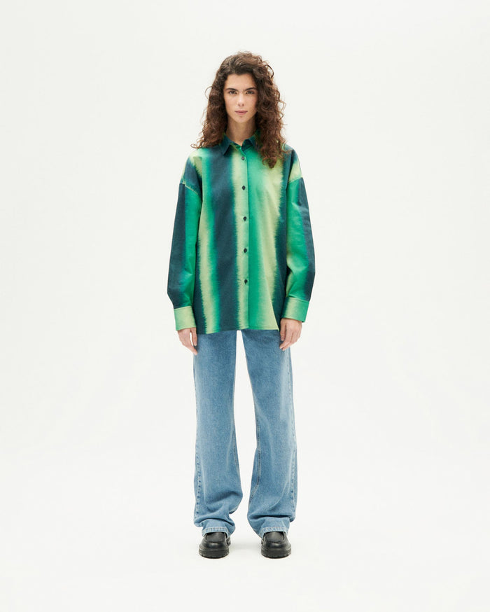 thinking mu Blusa verde water Juana Rebajas top