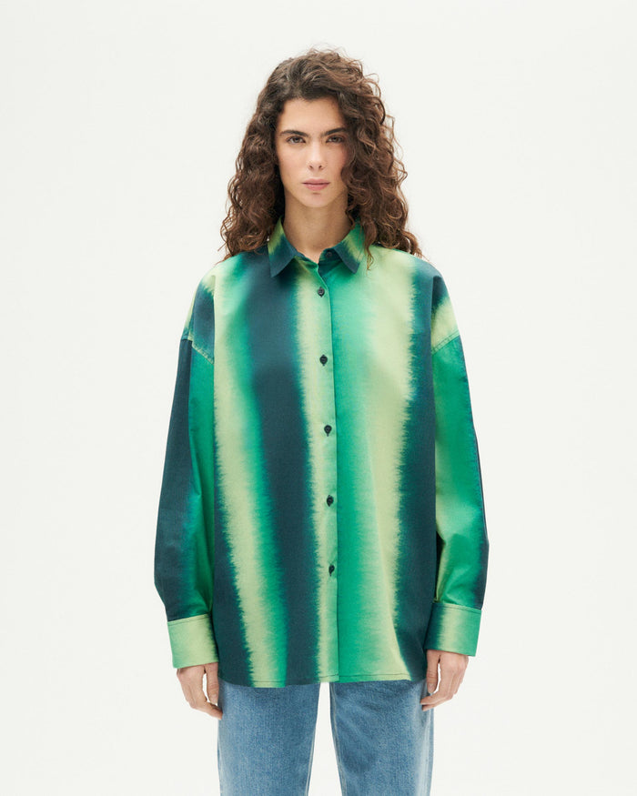thinking mu Blusa verde water Juana Rebajas top