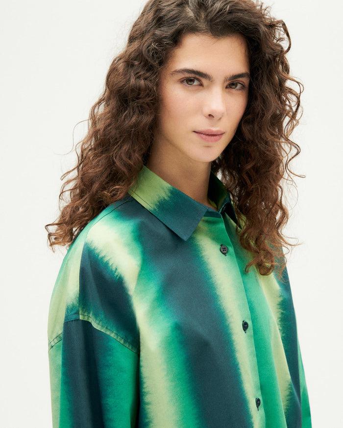 thinking mu Blusa verde water Juana Rebajas top