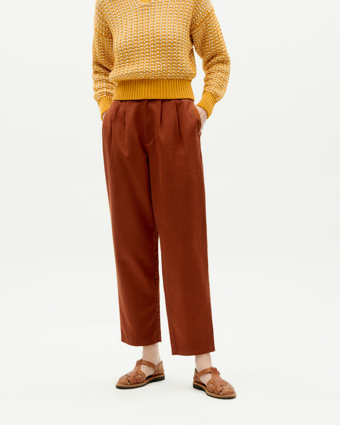 thinking mu Pantalón marrón hemp Rina Promoción trimestral