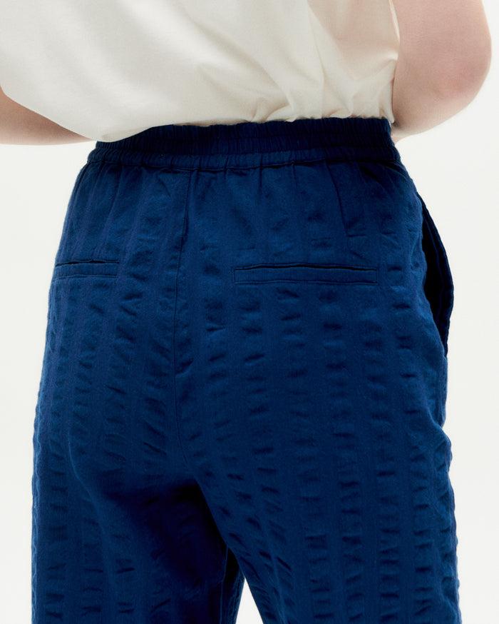 thinking mu Pantalón azul seersucker Mariam Solo queda un día