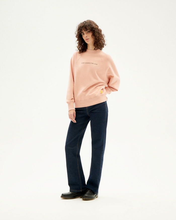 thinking mu Sudadera rosa Here comes the sun Tienda de fábrica