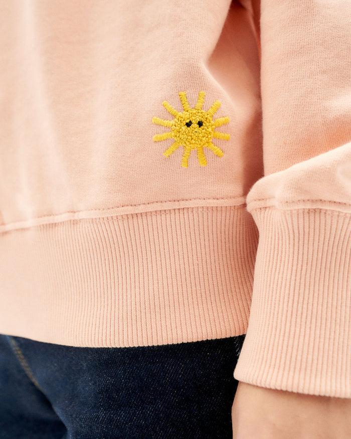 thinking mu Sudadera rosa Here comes the sun Tienda de fábrica