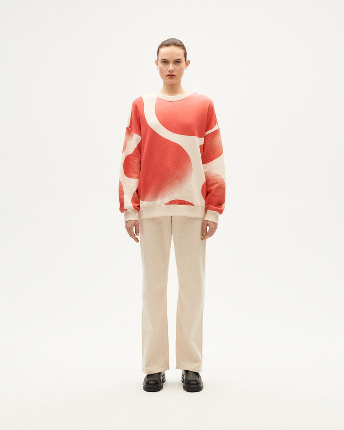 thinking mu Sudadera blanca spray Jimena Ahorra y exporta