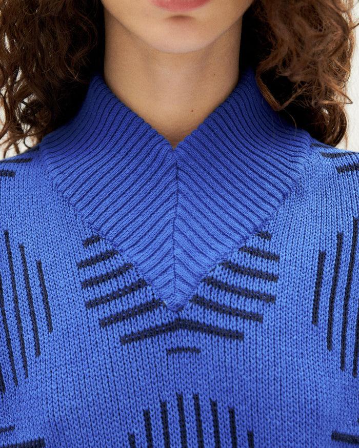thinking mu Jersey azul lana merino japan Miranda Gran oferta