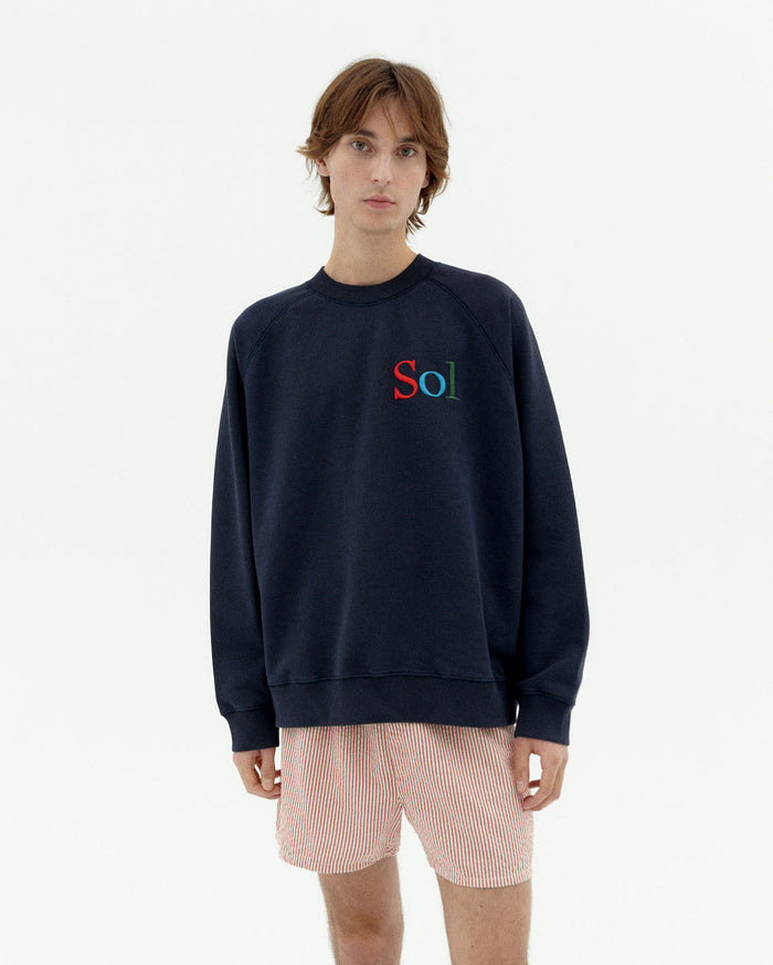 thinking mu Sudadera navy sol type Pepe