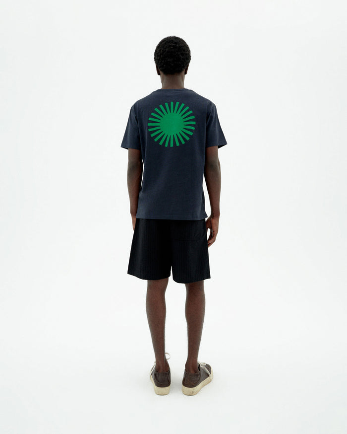 thinking mu Camiseta navy sol espalda verde Envío internacional gratuito