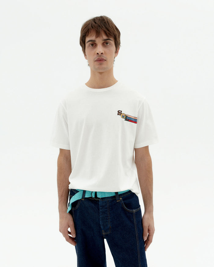 thinking mu Camiseta blanca sol colors Zach