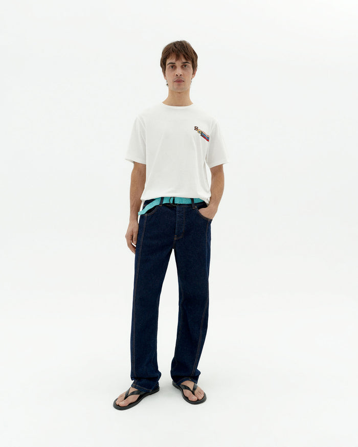 thinking mu Camiseta blanca sol colors Zach Descuento por venta flash