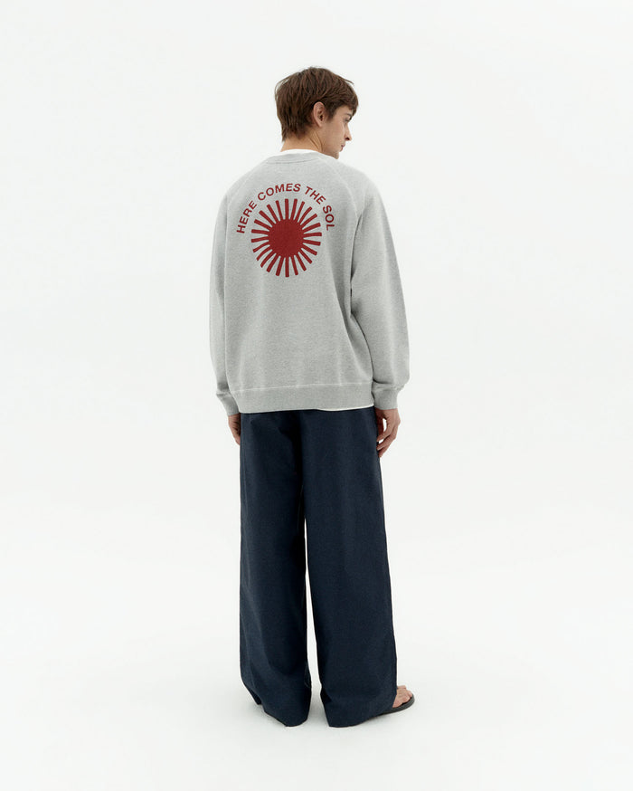 thinking mu Sudadera gris retro sol Pepe Ofertas de temporada