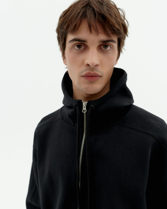 thinking mu Sudadera capucha negra flower Garfu Precio ultrabajo