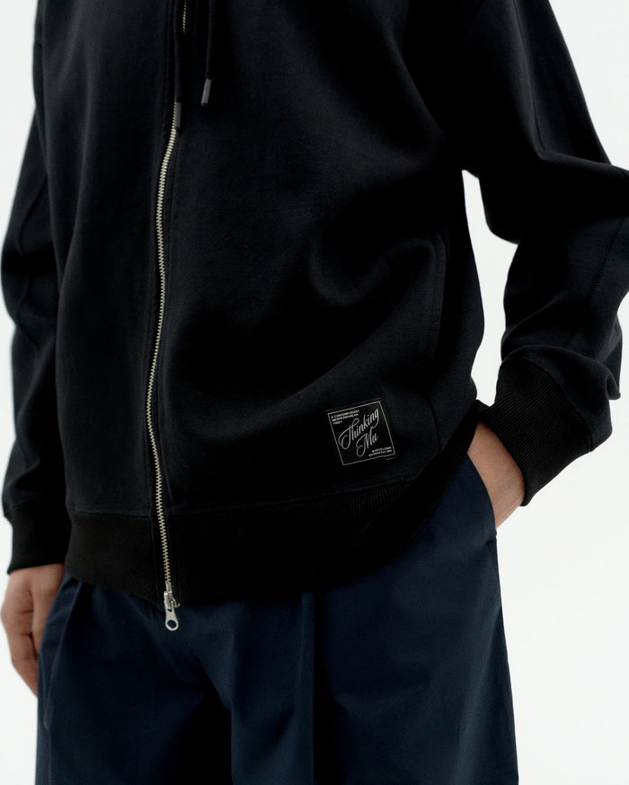 thinking mu Sudadera capucha negra flower Garfu Precio ultrabajo