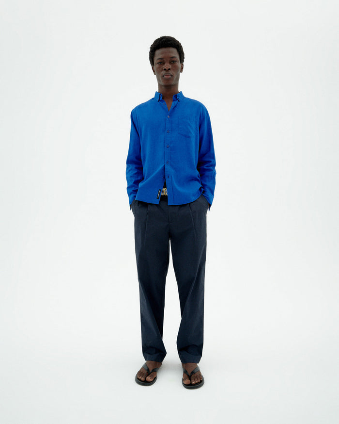 thinking mu Camisa azul hemp Ant En línea