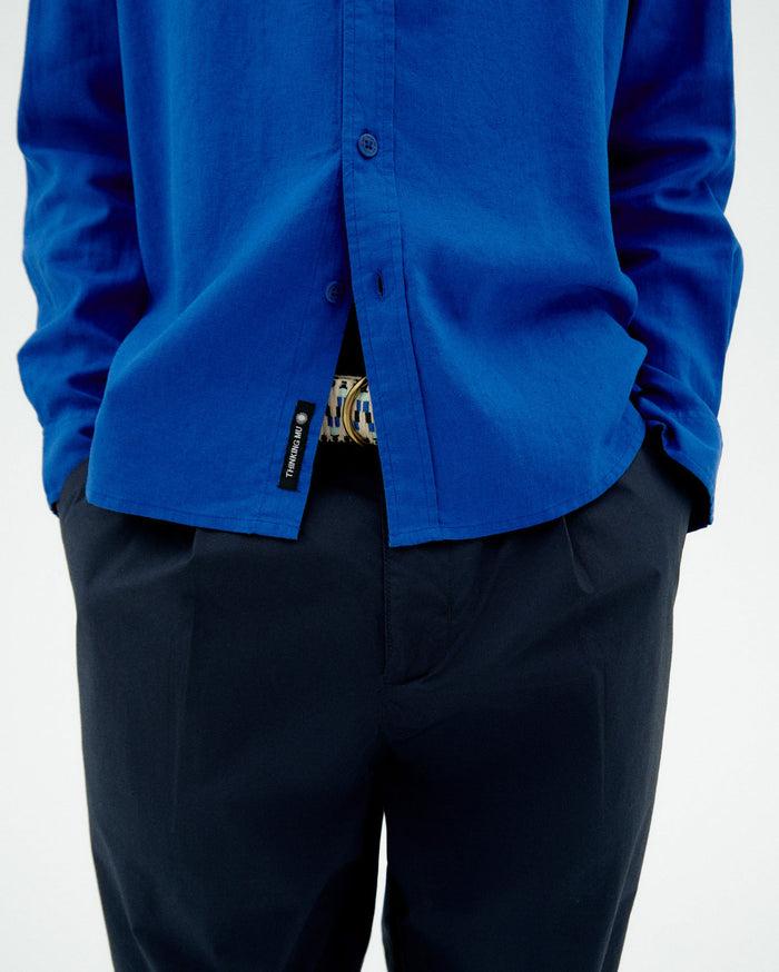 thinking mu Camisa azul hemp Ant En línea