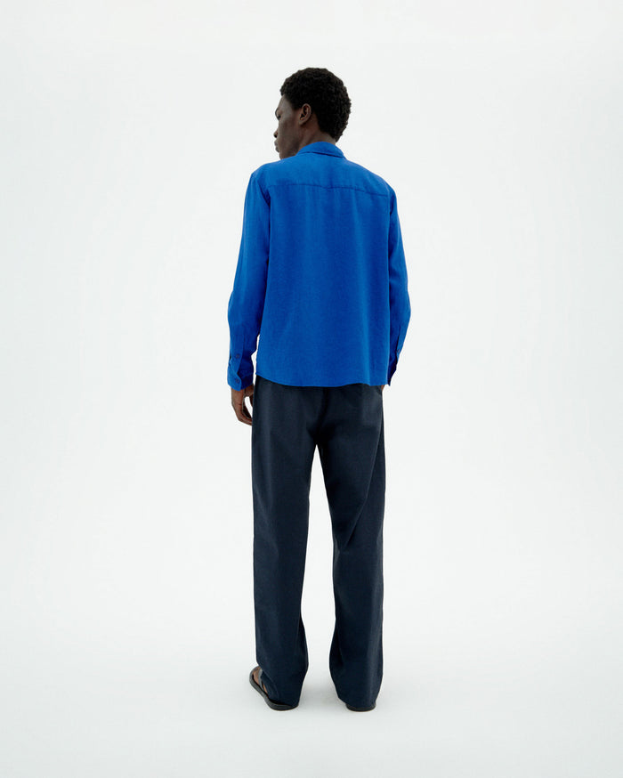 thinking mu Camisa azul hemp Ant En línea