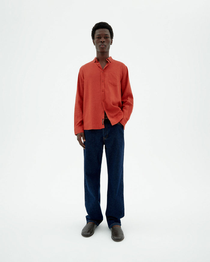 thinking mu Camisa roja hemp Ant Rebajas