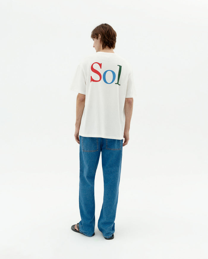 thinking mu Camiseta blanca sol type Aaron Ofertas