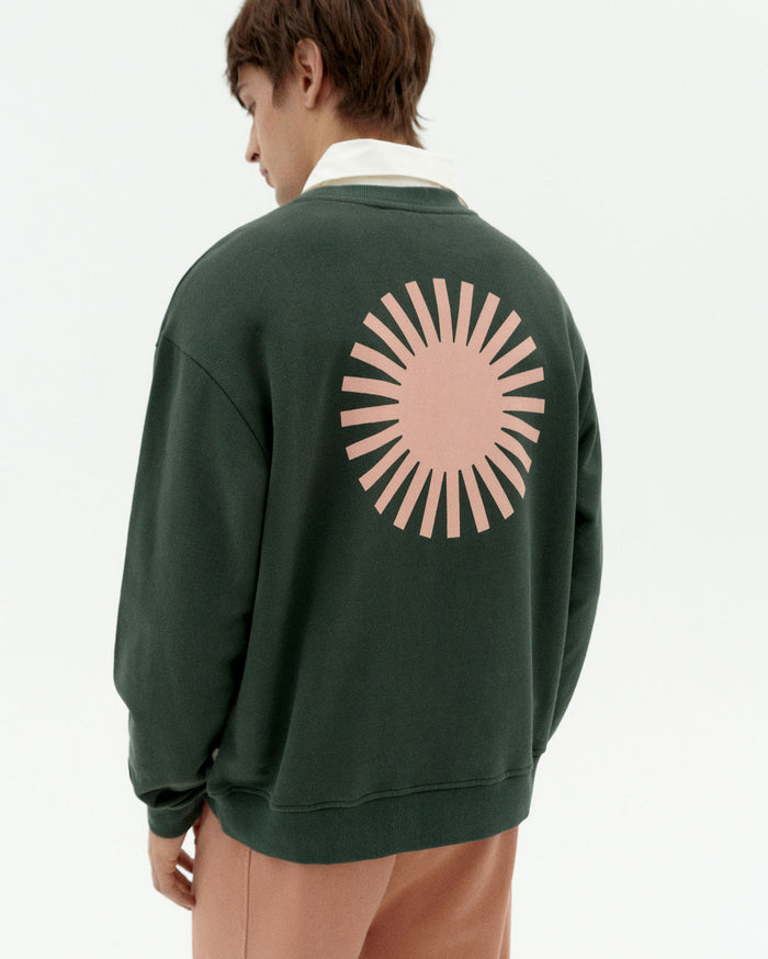 thinking mu Sudadera verde sol contrast Leon Rebajas baratas