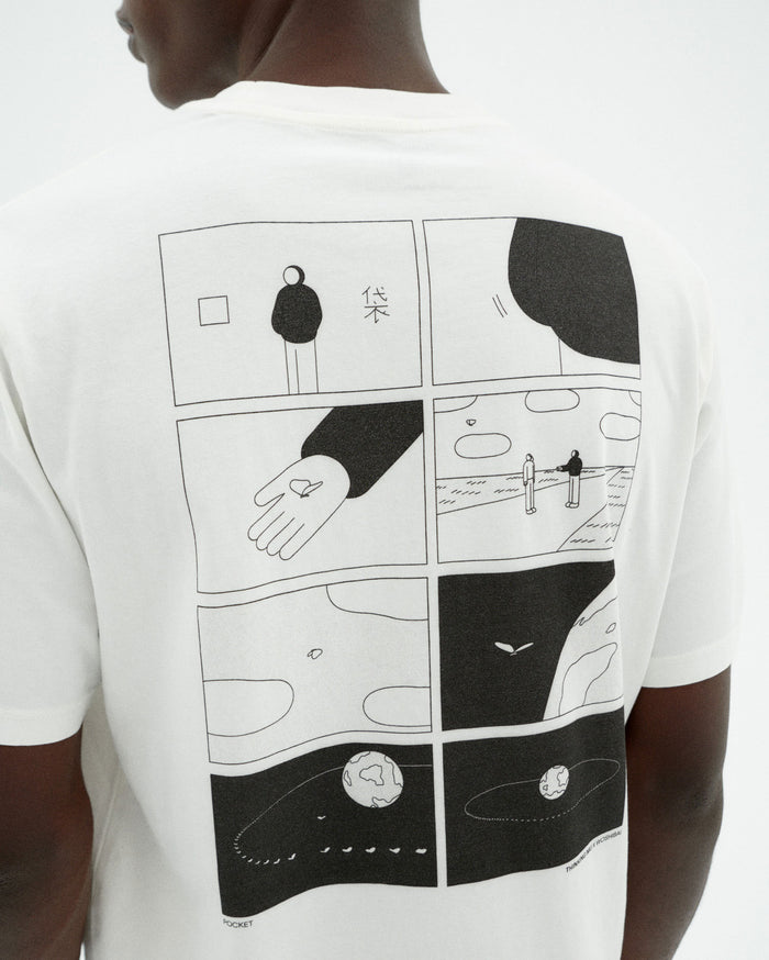 thinking mu Camiseta blanca pocket Zach Mejor oferta