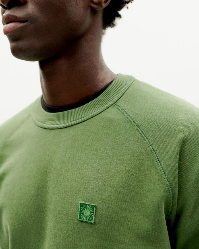 thinking mu Sudadera verde Sol espalda verde oscuro Tienda de fábrica