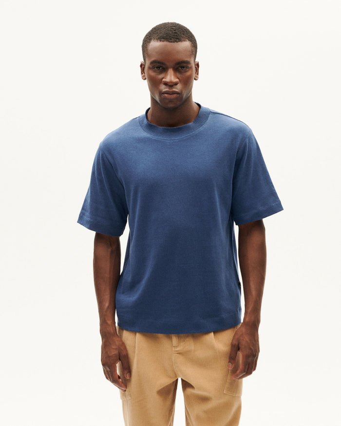 thinking mu Camiseta gruesa azul hemp Roy