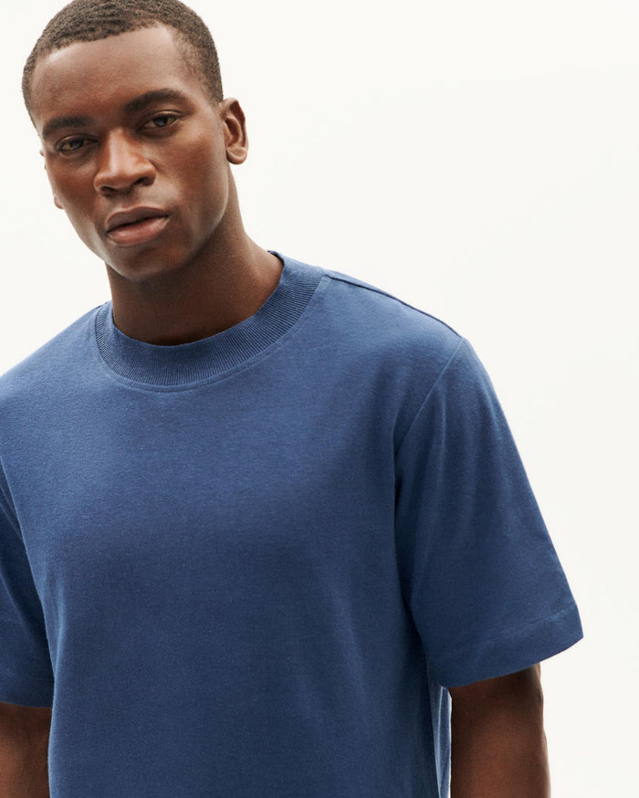 thinking mu Camiseta gruesa azul hemp Roy Descuentos del mes