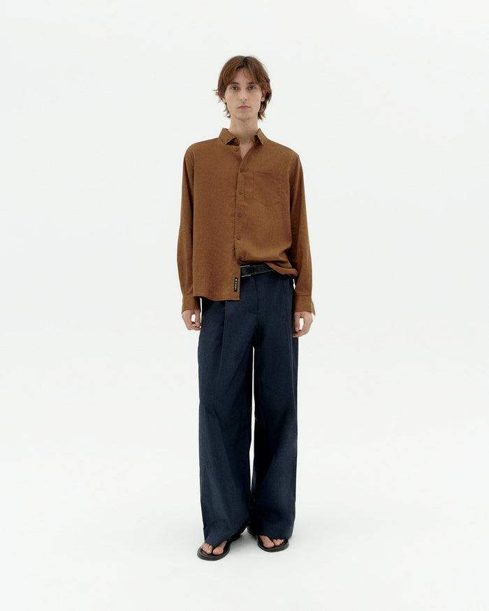 thinking mu Camisa marrón hemp Ant Grandes descuentos