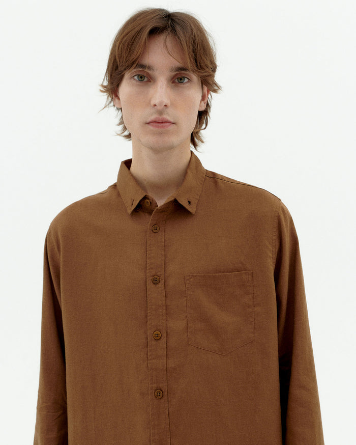 thinking mu Camisa marrón hemp Ant Grandes descuentos