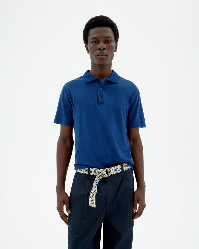 thinking mu Polo azul hemp