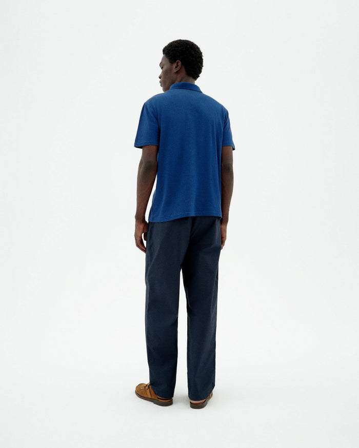 thinking mu Polo azul hemp Tienda de fábrica