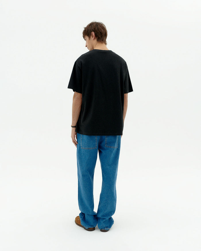 thinking mu Camiseta negra sol type Aaron Ahorra y exporta
