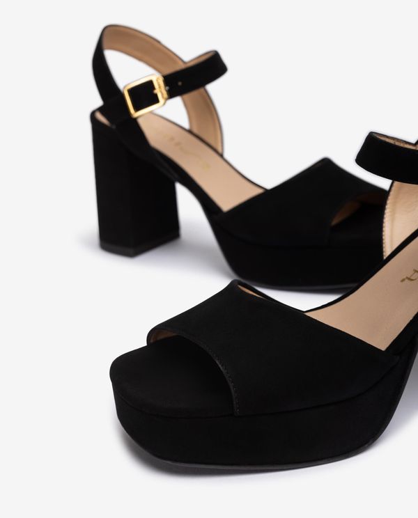 unisa Sandalia de piel y tacón ancho Ofertas especiales